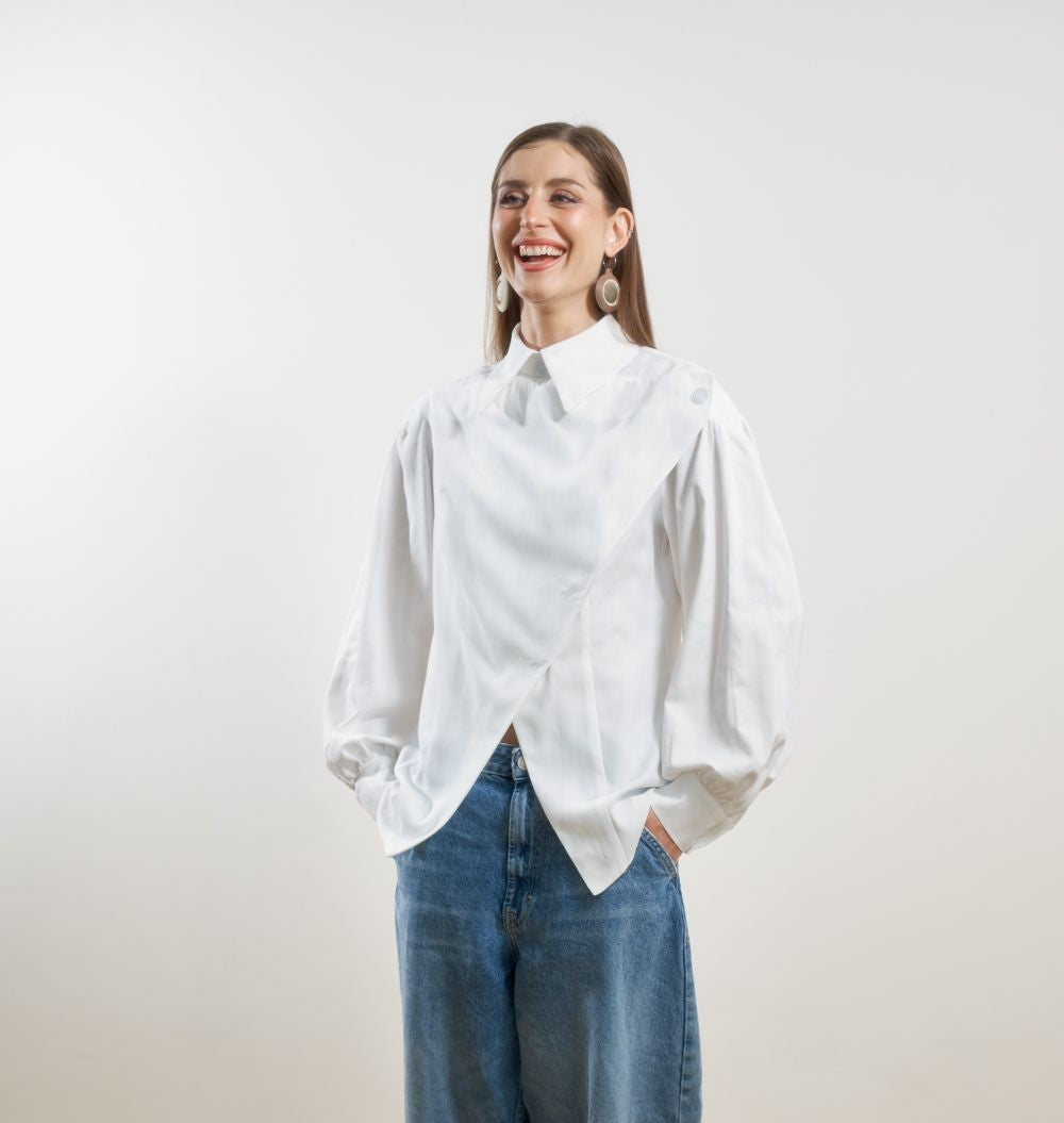 Shirt With Asymmetrical Buttoning