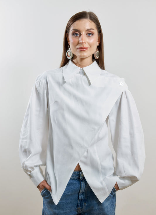 Shirt With Asymmetrical Buttoning