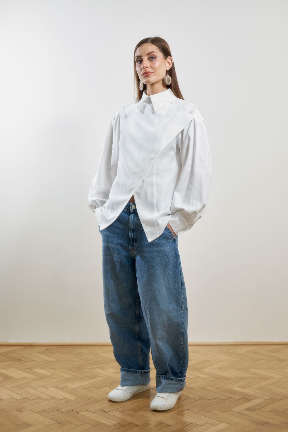 Shirt With Asymmetrical Buttoning