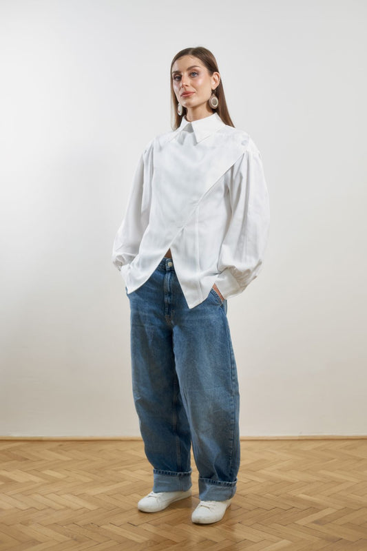 Shirt With Asymmetrical Buttoning