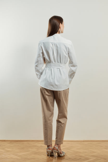 Shirt With Adjustable Collar & Belt