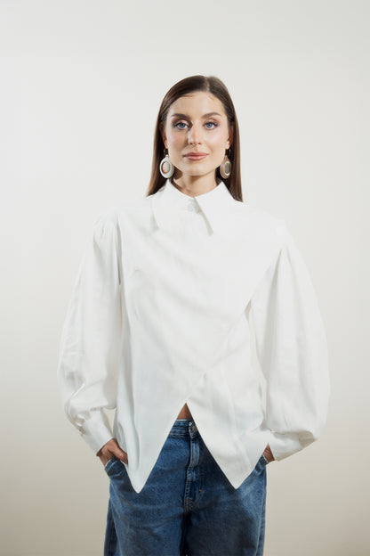 Shirt With Asymmetrical Buttoning