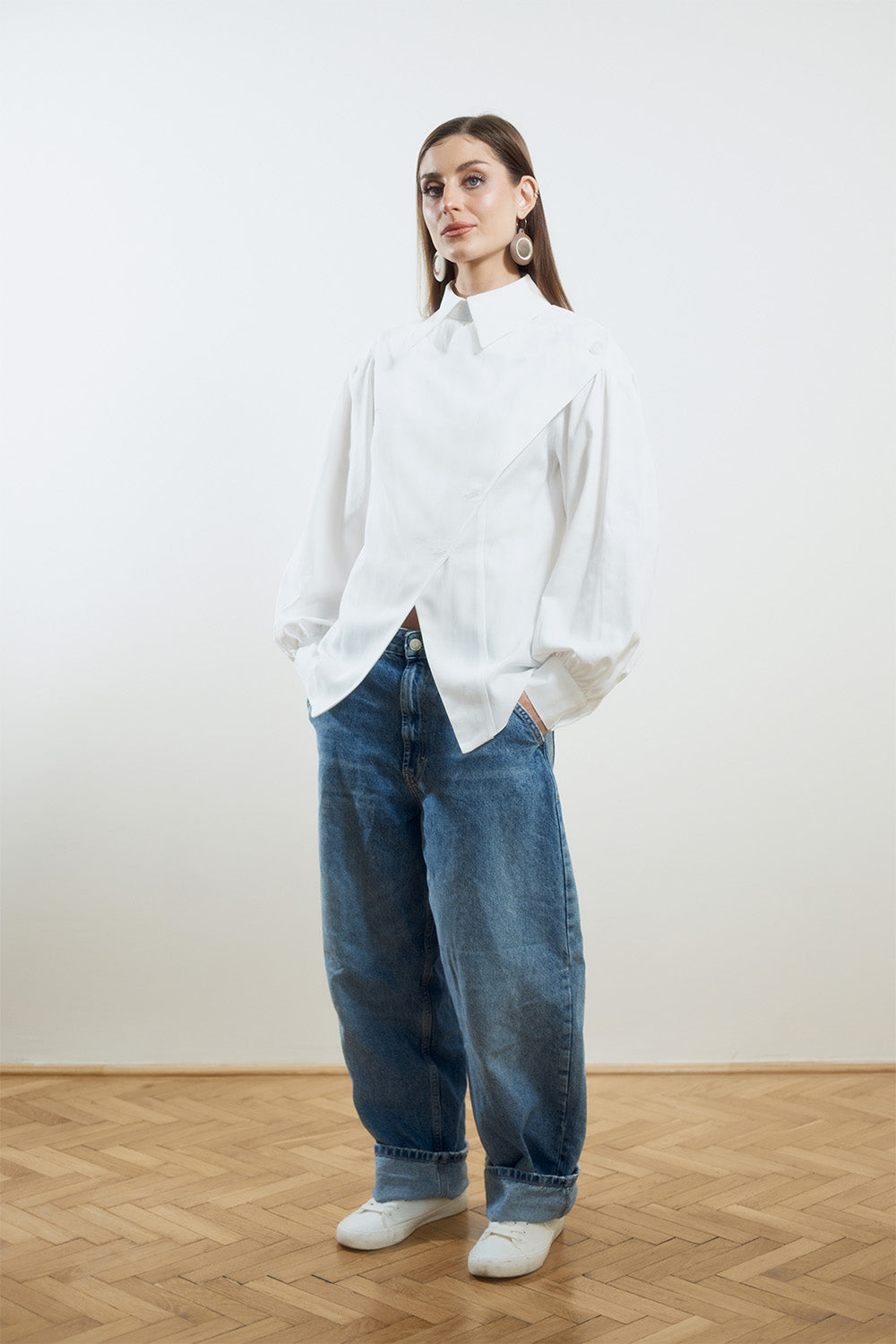 Shirt With Asymmetrical Buttoning