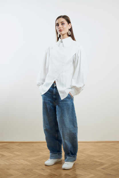 Shirt With Asymmetrical Buttoning